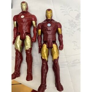 Marvel Iron Man 12 Inch Action Figure Hasbro Avengers Red Gold Lot of 2